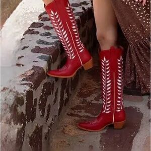 Red Western-Style Women's Boots